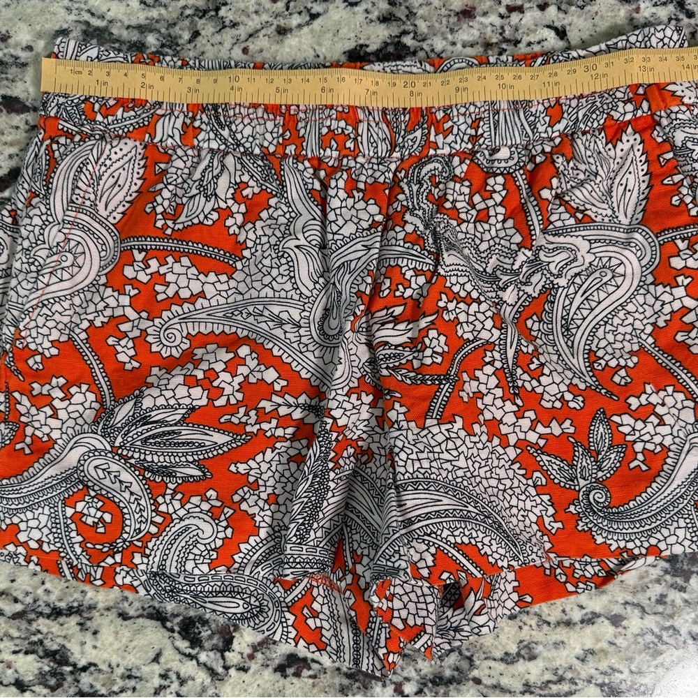 J. Crew Orange Paisley Print Women’s Shorts